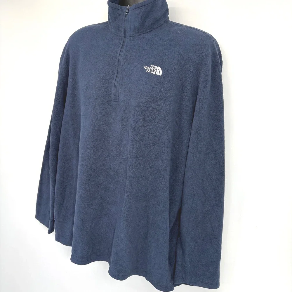 The North Face Mens Fleece Quarter Zip Pullover Navy‎ Blue XL TG